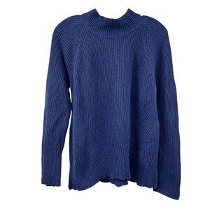Gap Womens Tight Knit Sweater Mock Neck Purple Blue Size Medium